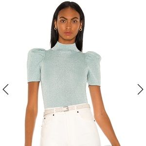 🦋 Alice + Olivia Mock Neck Blue Top🦋